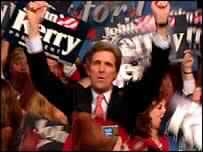 Kerry Claims Victory in Iowa Vote